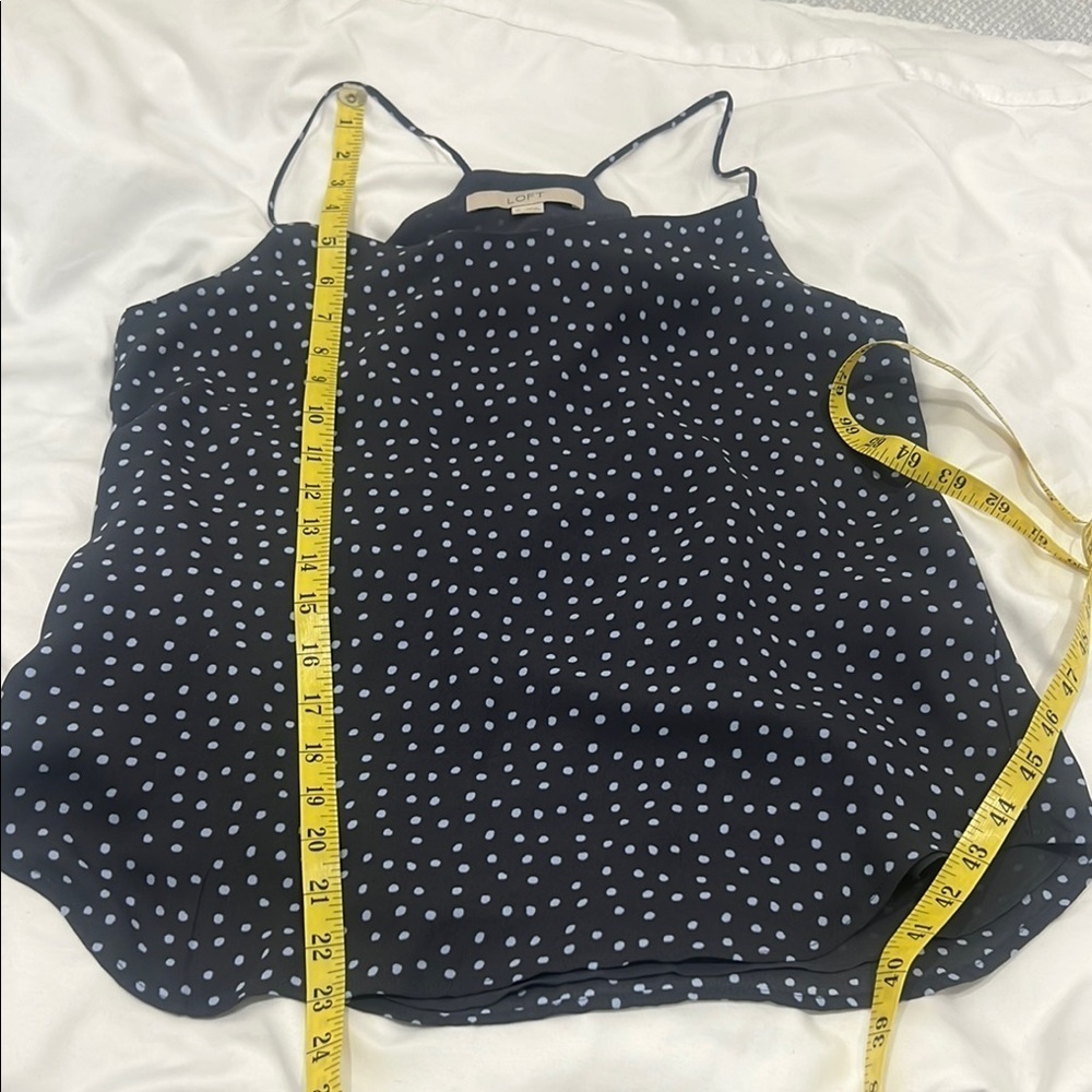 LOFT Navy Polka Dot lined Tank Top size XS (3x$15) - Picture 9 of 9
